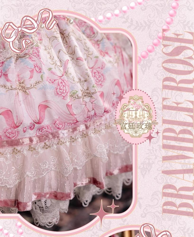 Palace Rose - Gorgeous Classic Lolita Rose Printed JSK Dress with Lace 45729:859619