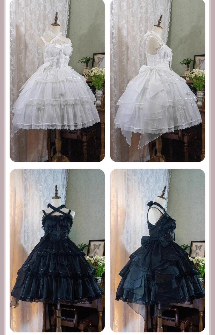 MEEKWIND~Miss Flora~Light Bridal Lolita Dress Gauze OP and JSK