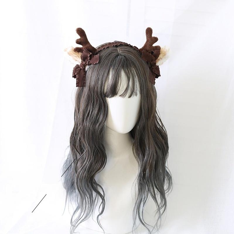 Xiaogui~Christmas Sweet Red Lolita KC Cute Elk Antlers Headwear   