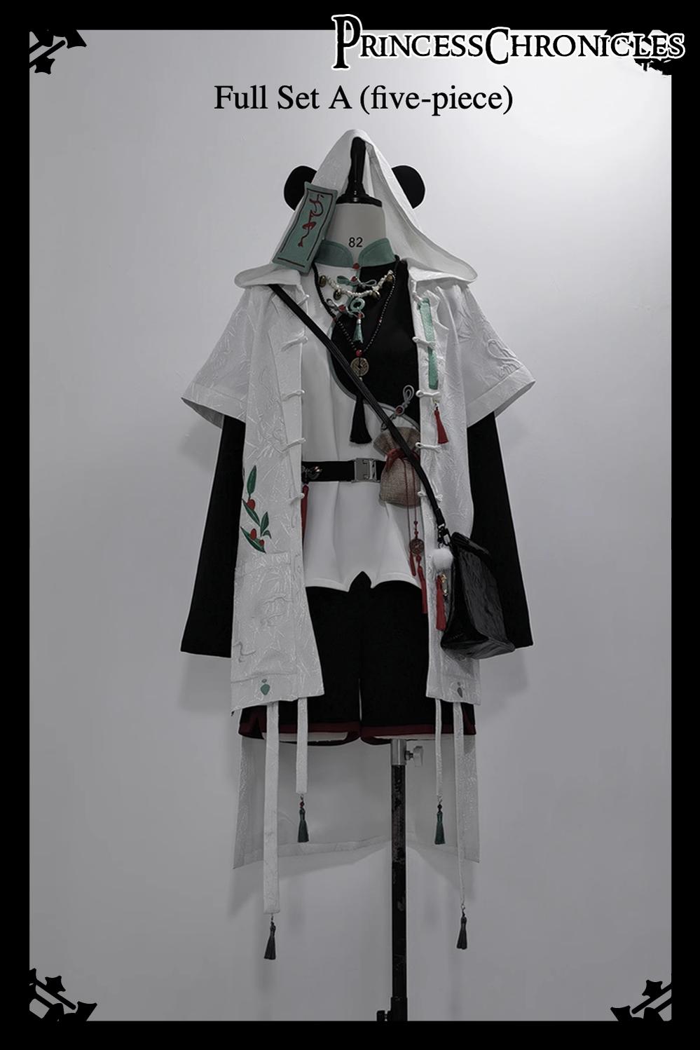 Princess Chronicles~Bamboo Panda~Han Lolita Shirt Full Set Chinese Style Unisex Set S Full Set A (5 pieces) 