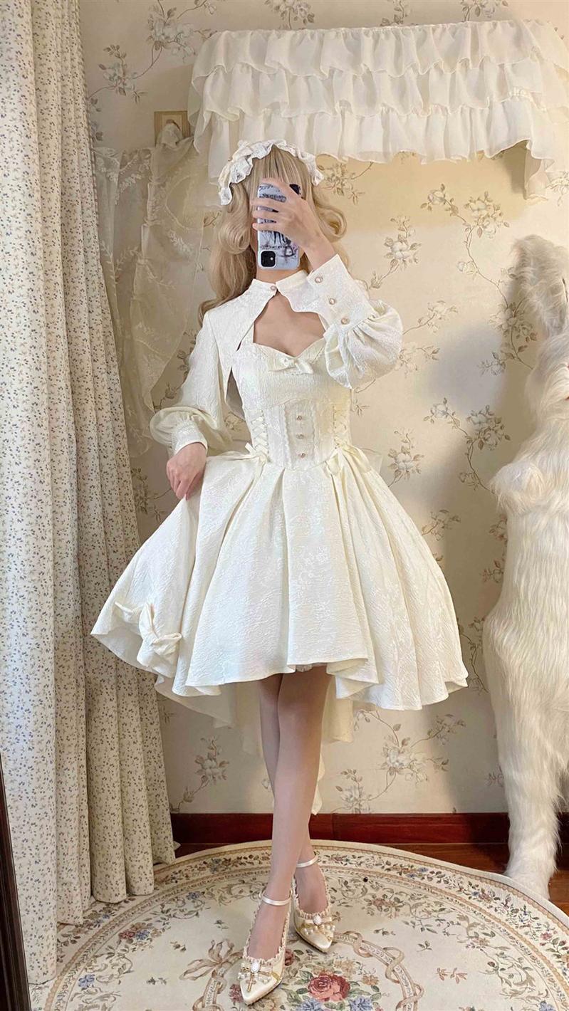 (BFM)Strawberry Duck~Gothic Lolita Dress White Lolita JSK 29578:357498