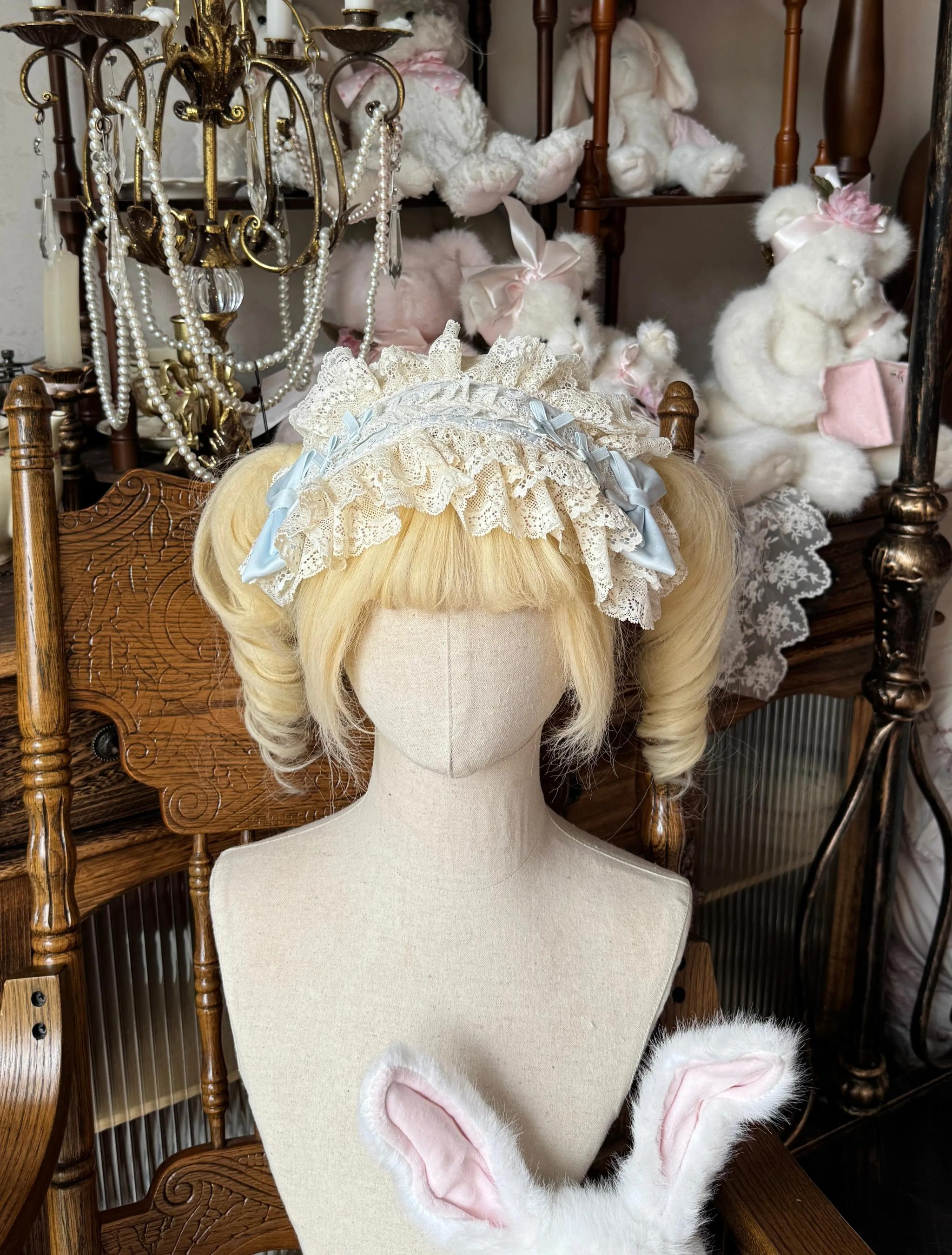 Picnic Bunny - Cotton Daily Doll-like Lolita OP Dress, Bunny Print (L M S XL) 45670:858009