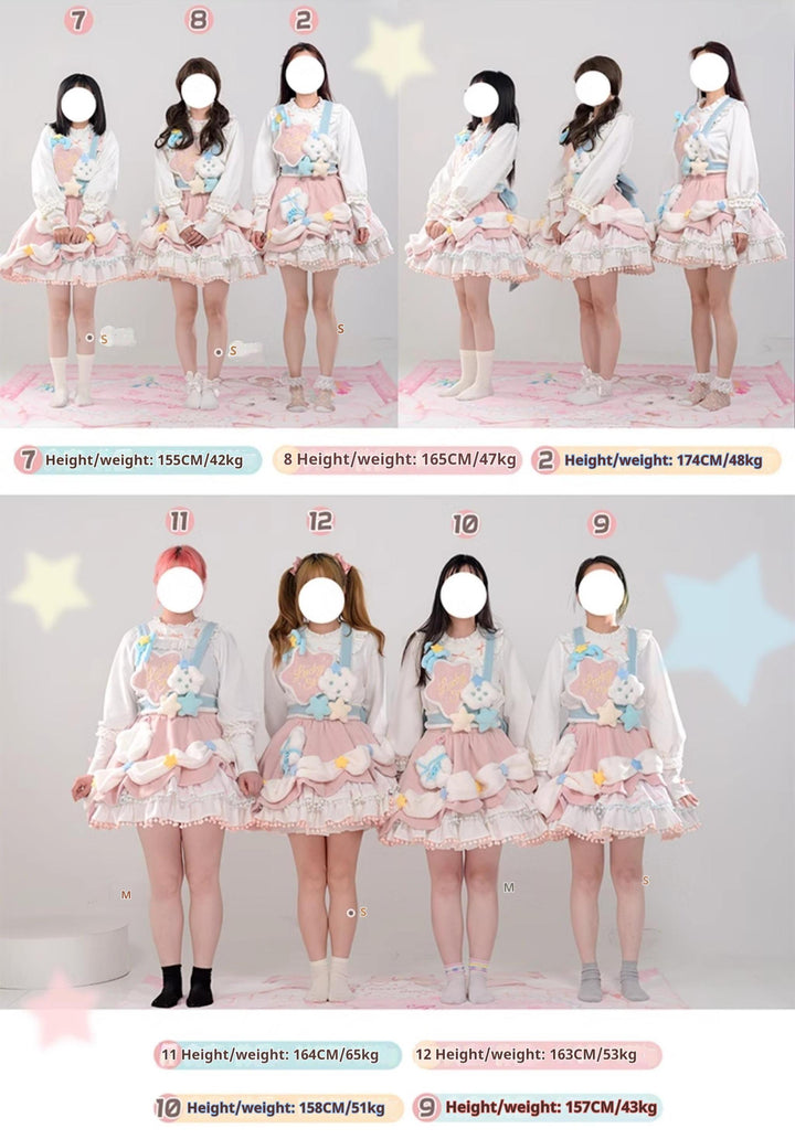 Mewroco~Lucky Star~Winter Sweet Lolita SK Kawaii Cat Ear Cape Suit 40052:650076