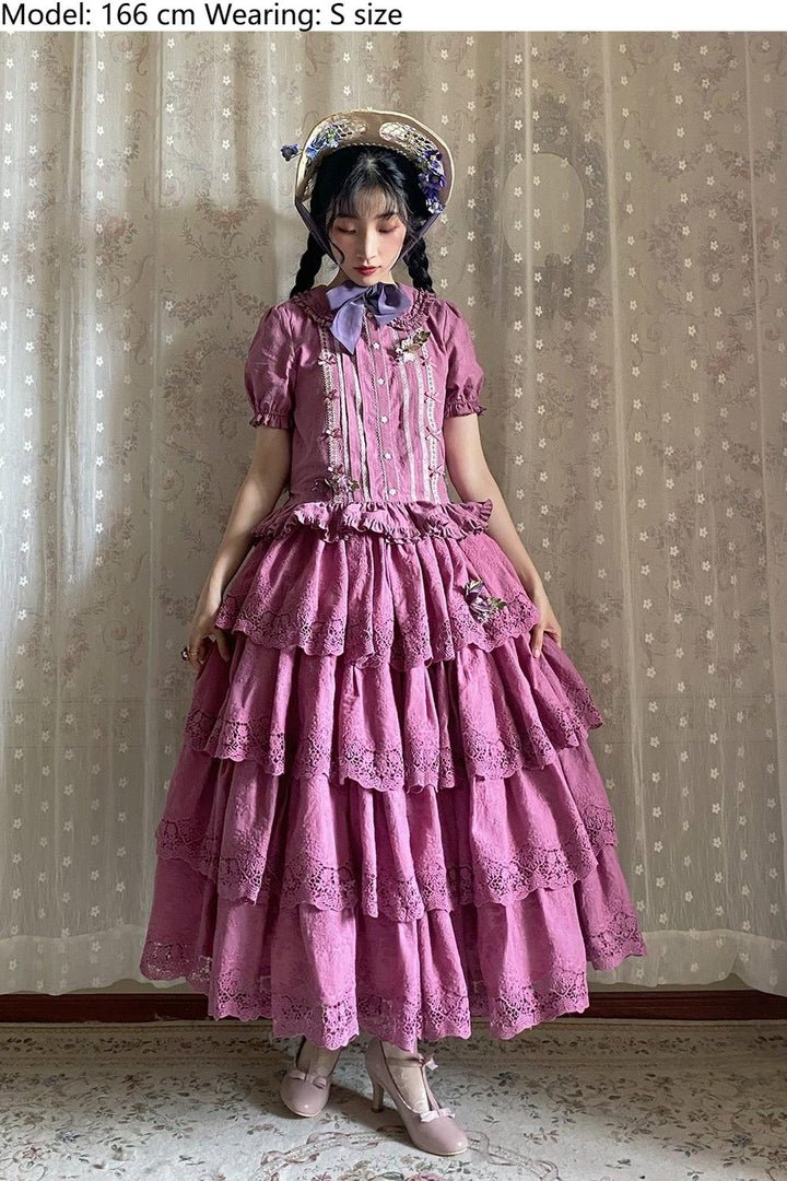 Miss Point~Forest Waltz~Classic Lolita Tiered Skirt Multi-layer Embroidered SK   