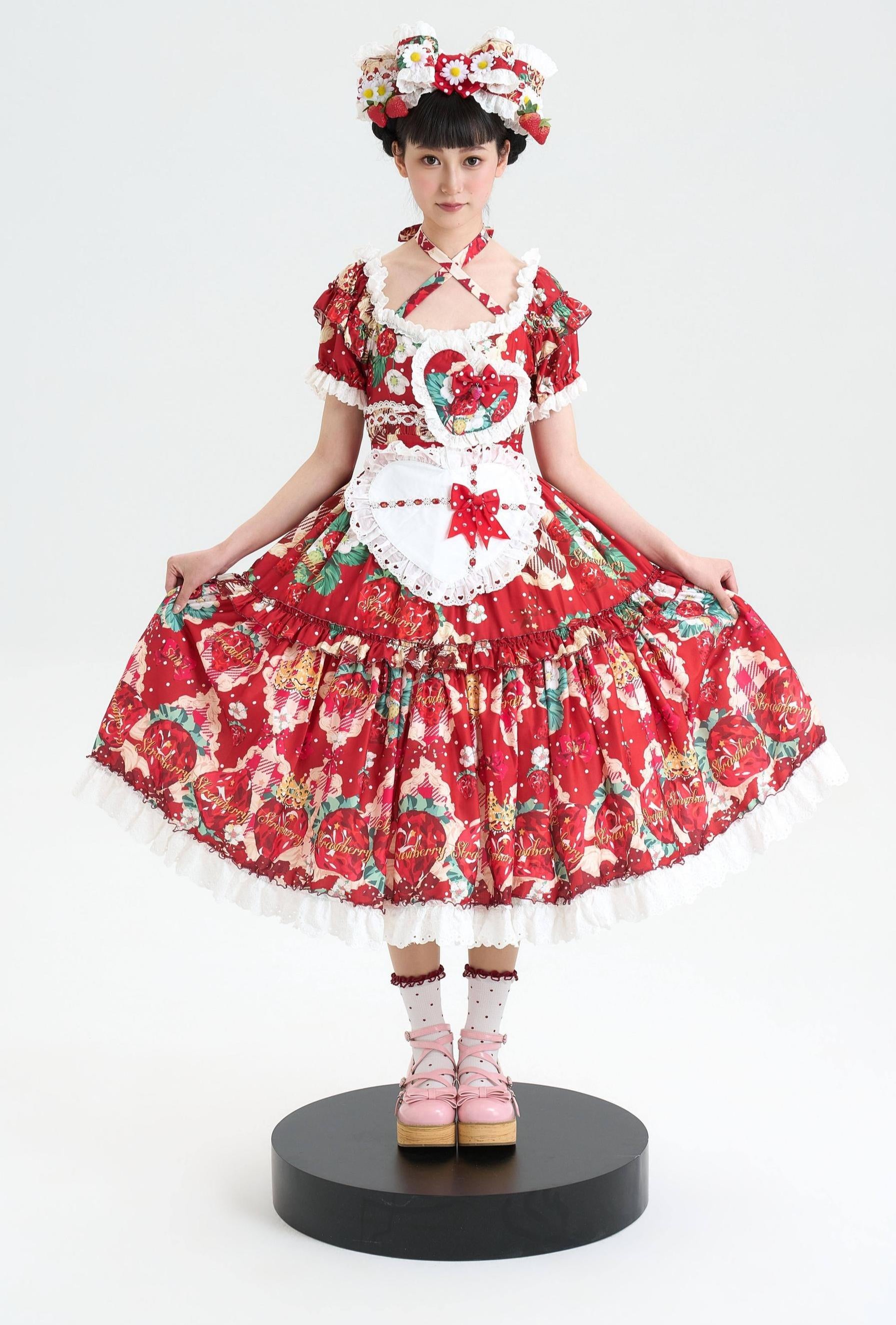 Crown Strawberry - Old School Lolita Crown Strawberry Printed OP Dress