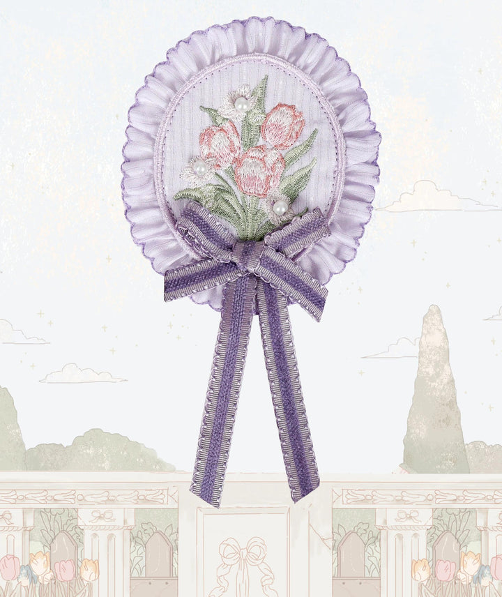 LittlePlum~Kawaii Lolita Gradient Accessories Multicolor Badge · Purple Gray  