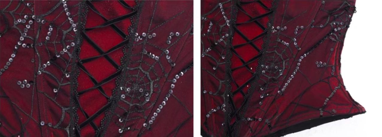 Blood Supply~Duchess~Gothic Lolita Halter Top Velvet Spider Web Fishbone Corset   