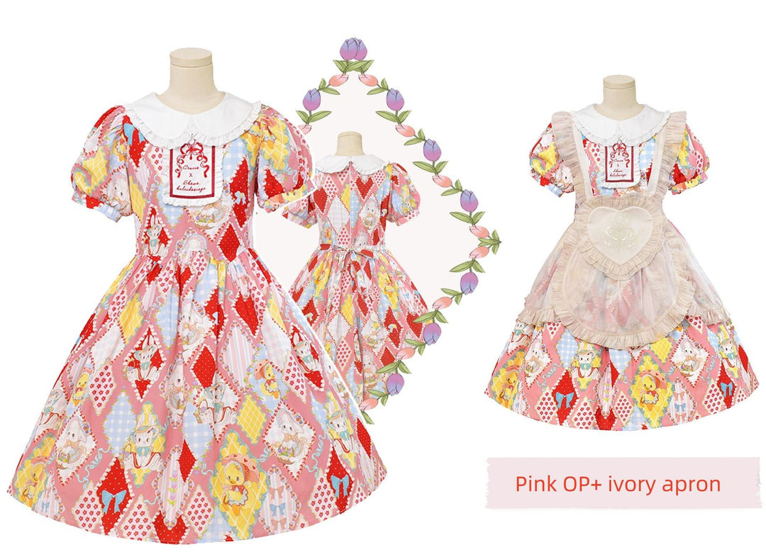 Southern Cross~Showa Kaleidoscope~Sweet Lolita OP SK and JSK with Rabbit Print 42127:727923