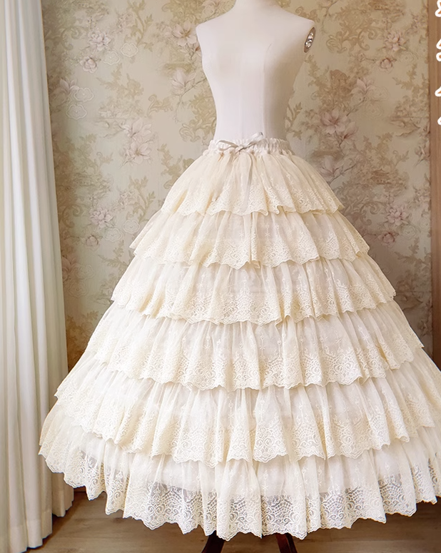 Sentaro - Elegant Lolita A-line Fish-bon Adjustable Tiered Skirt 15014:208998