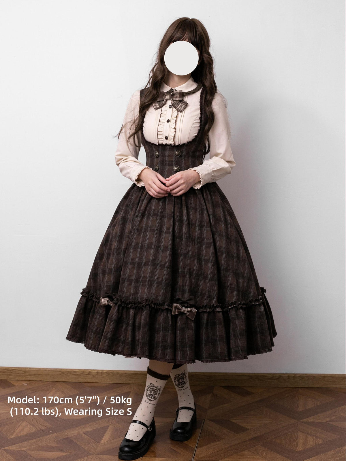 Sandwich Chocolate - Winter Classic Lolita Plaid Bust-supporting JSK & Coat Set 45903:867179
