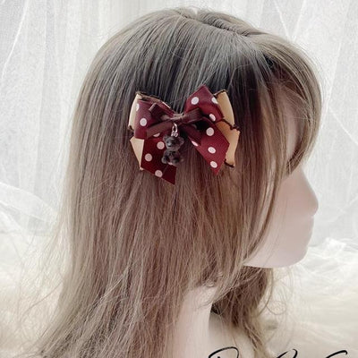 Pretty Girl Lolita~Sweet Lolita Chocolate and Bear Hair Accessories a small bear side clip  