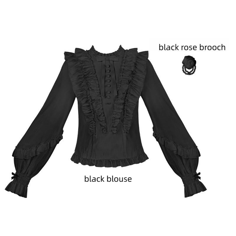 Miss Laura - Versatile Classic Lolita Blouse, Lattern Sleeves (L M S) 44703:819375
