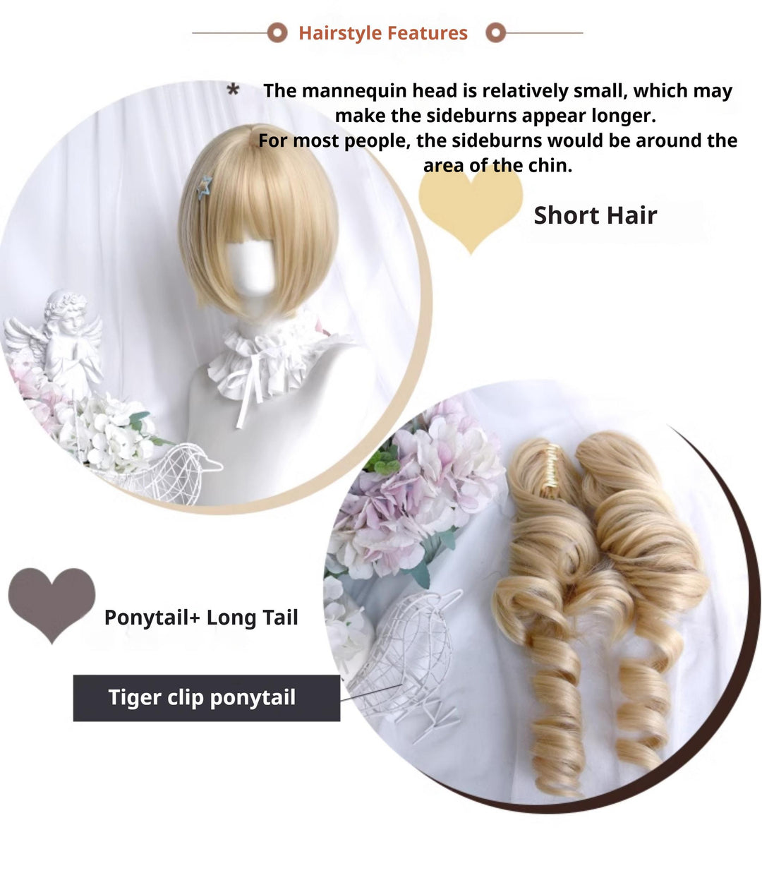 Sinwavy~Kawaii Lolita Wig Blonde Double Ponytail Wig