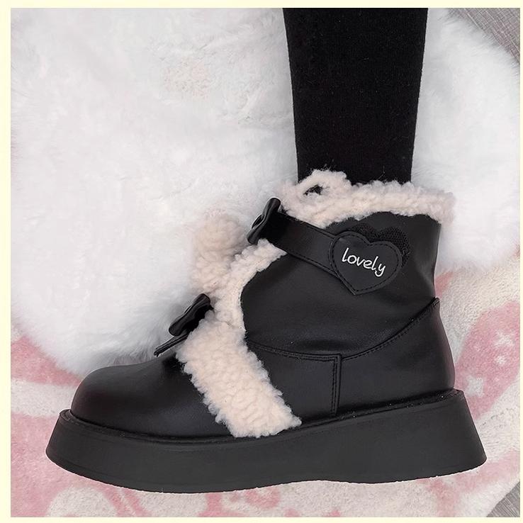 Beauty Bunny~Furry Bear~Winter Cute Lolita Shoes Short Snow Boots 32700:401684