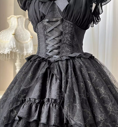 Your Princess~Gothic Lolita Black A-shaped OP   