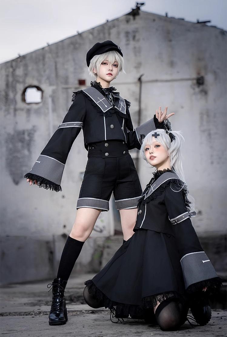 CastleToo~Rules of the Otherworld~Gothic Ouji Lolita Shorts Set with Embroidery Jacket