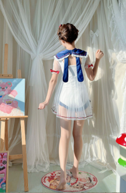 Your Princess ~Summer Sailor Collar Kawaii Lolita Swimsuit OP   