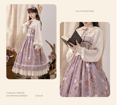(Buyforme)NyaNya~ Lapland Forest~ Lolita Elegant Vintage Floral JSK OP Dress   