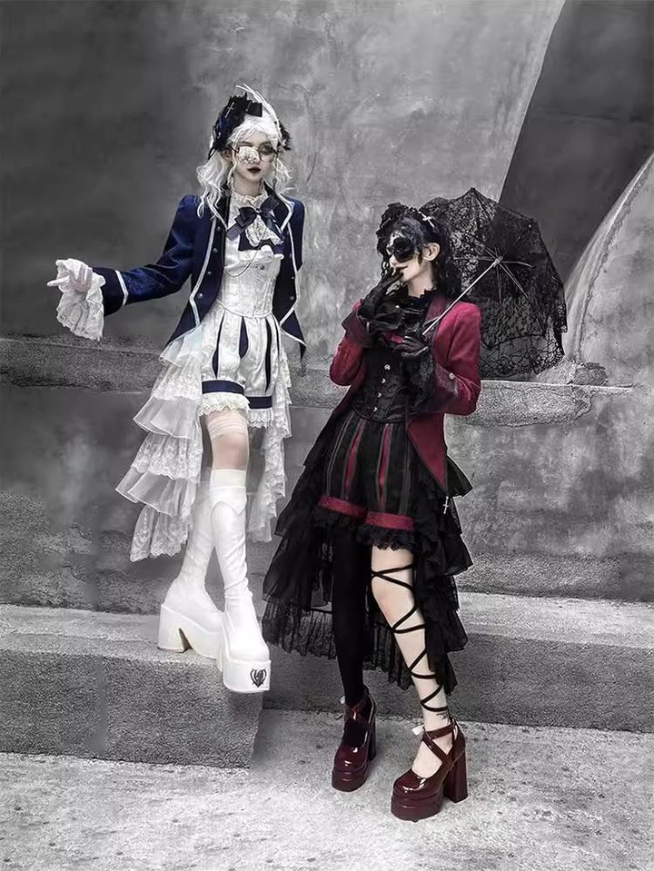 CastleToo~Coffin of Pilgrimage~Ouji Lolita Shorts Suits Prince Male Lolita Shirt Free size Black and red shorts (pre-order) 