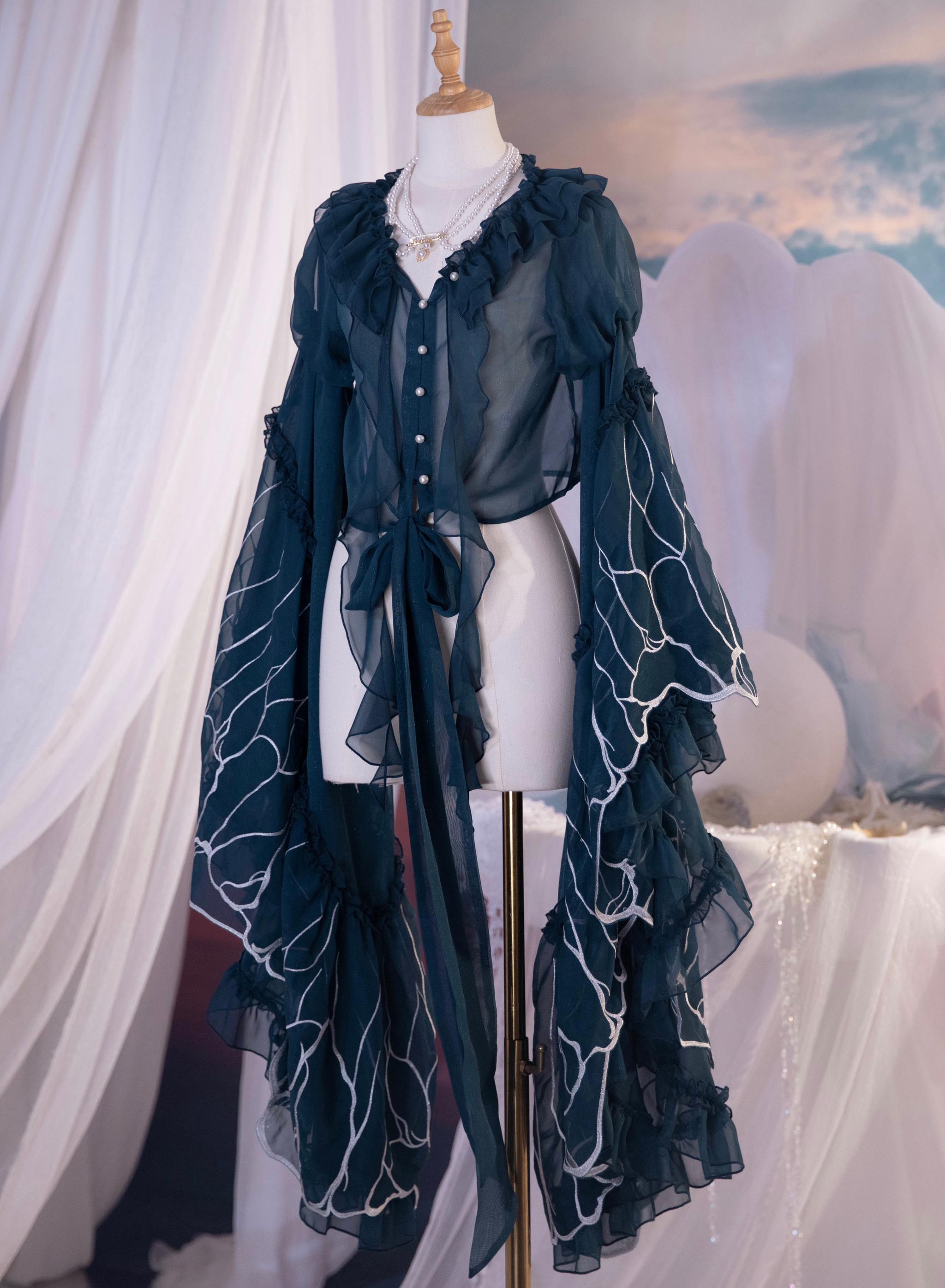 Atlantis - Gorgerous Classic Lolita Star Velvet JSK & Corset Skirt Set (L M S) 45514:852541