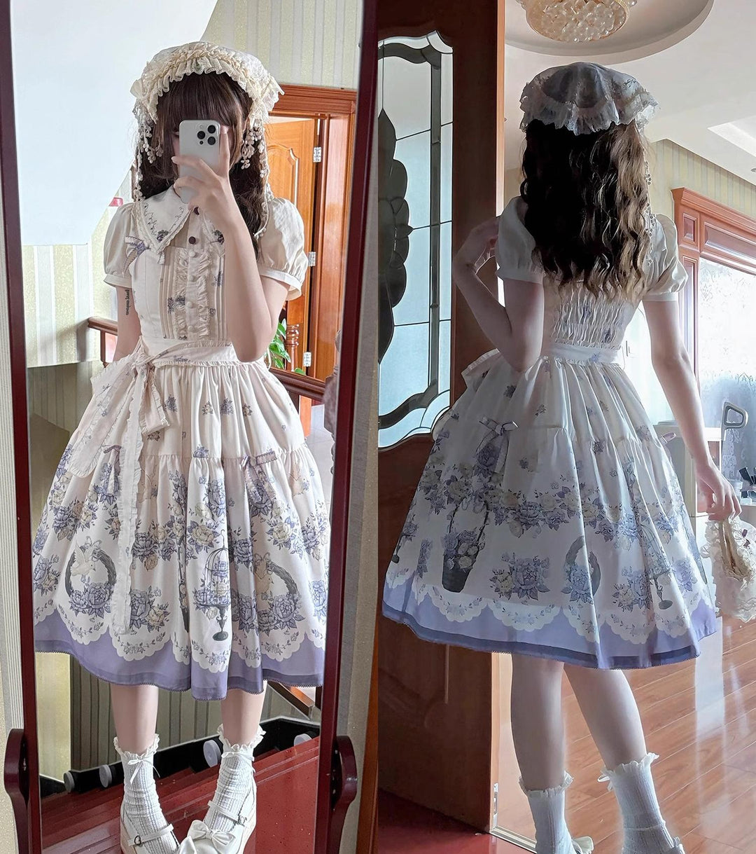 DreamWhale~Floral and Bird Series~Classic Lolita JSK Suit Floral Print Dress 40910:679622