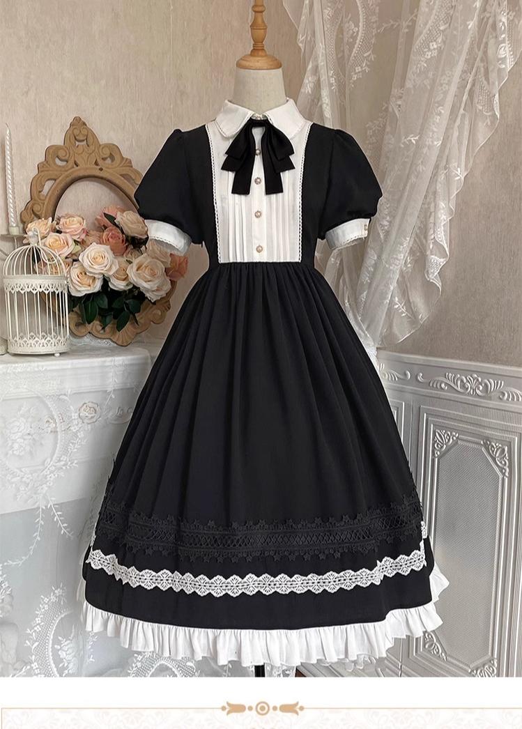 Sweet Date~Halloween Gothic Lolita OP Maid Lolita Dress Elegant Lolita OP   