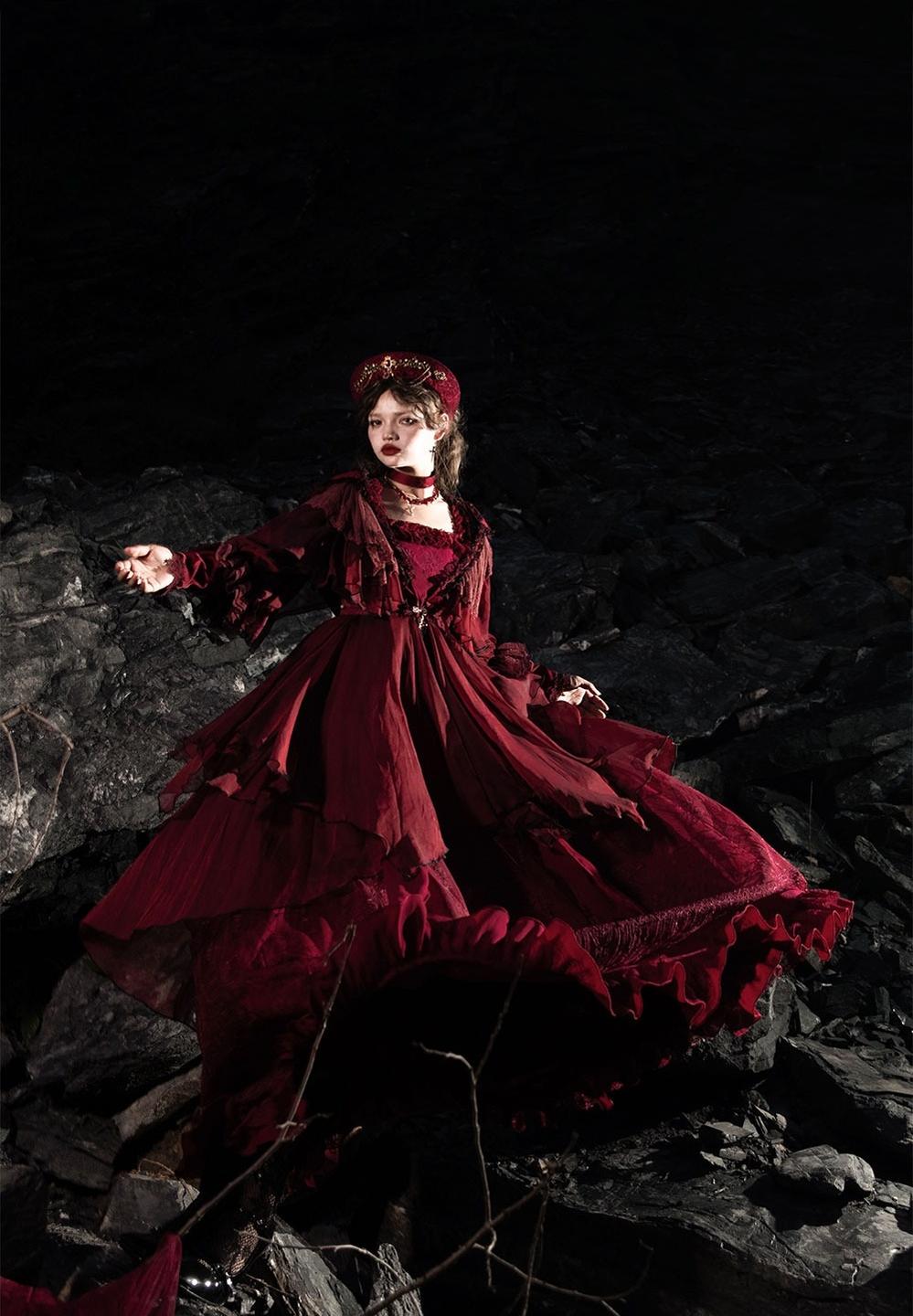 ZJstory~Gothic Lolita Cape Long-sleeved Shawl with Detachable Hood 42129:734117