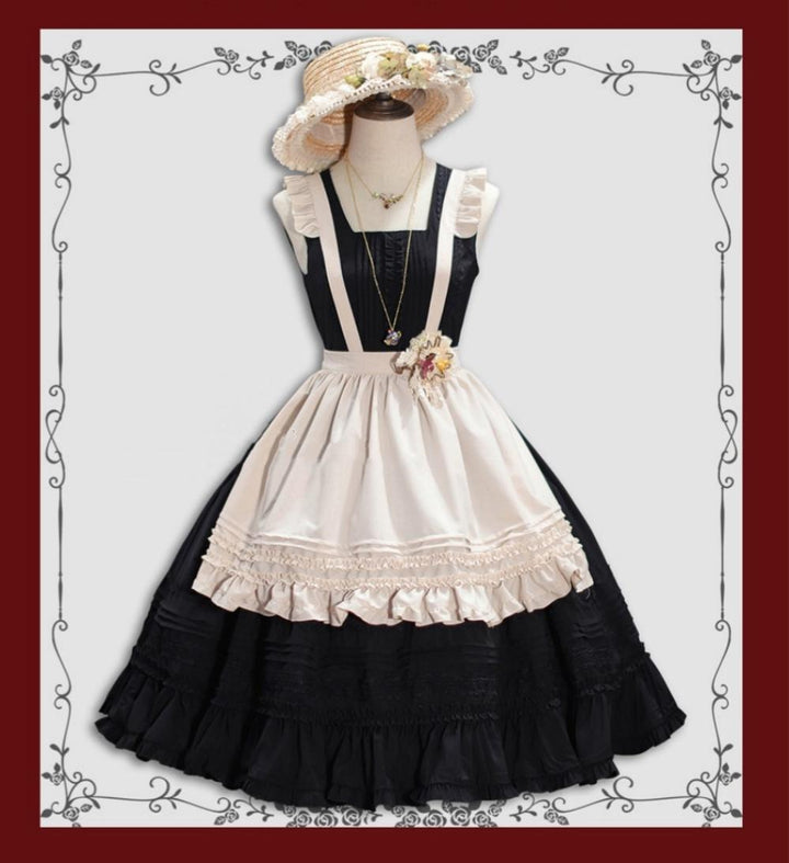 Tiny Garden~Nocturne Reminiscence~Elegant Lolita JSK Dress Multi-Wear Apron Dress Set   