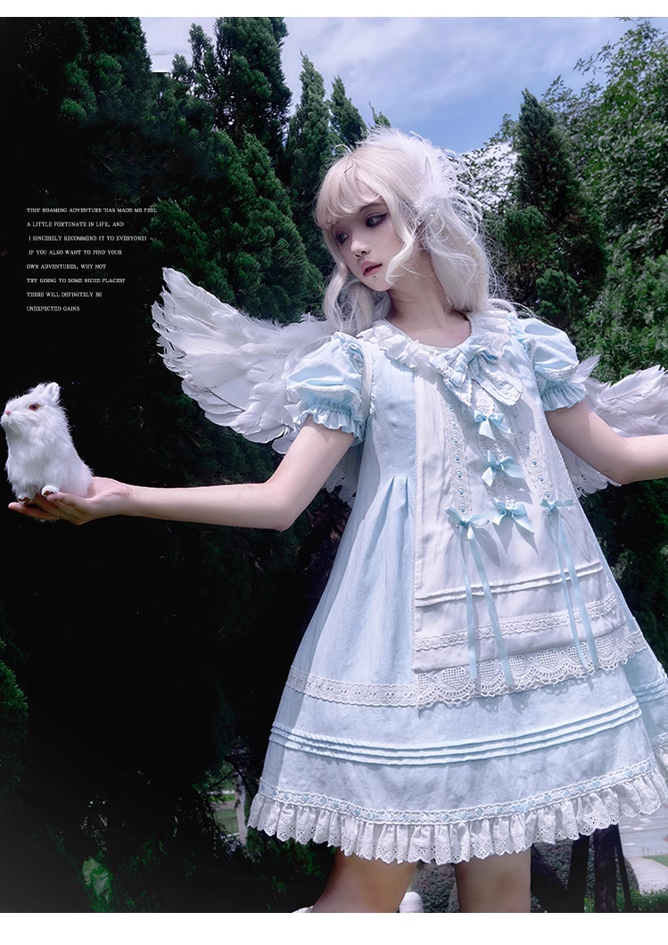 Spireme Cat~Roaming Adventure~Sweet Lolita OP Dress Cute BNT Cuffs   