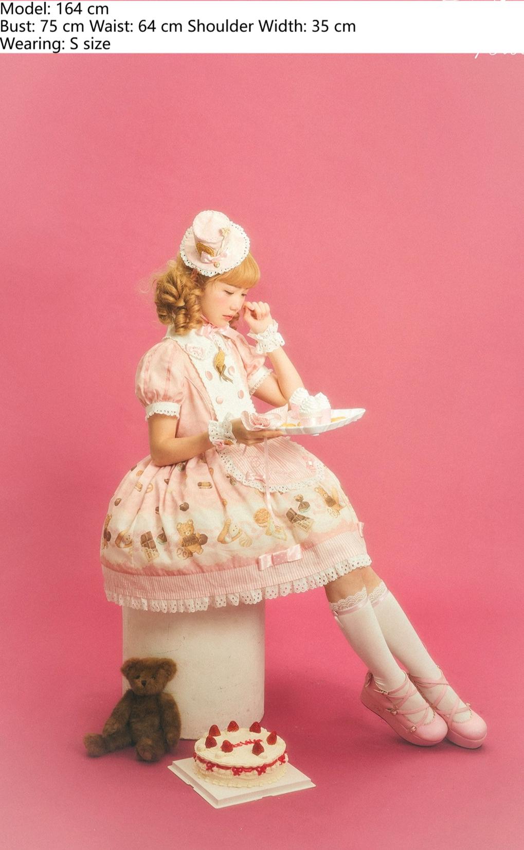 CutieVolta~Blissful Confectionery~Sweet Lolita OP Dress Bear Print JSK