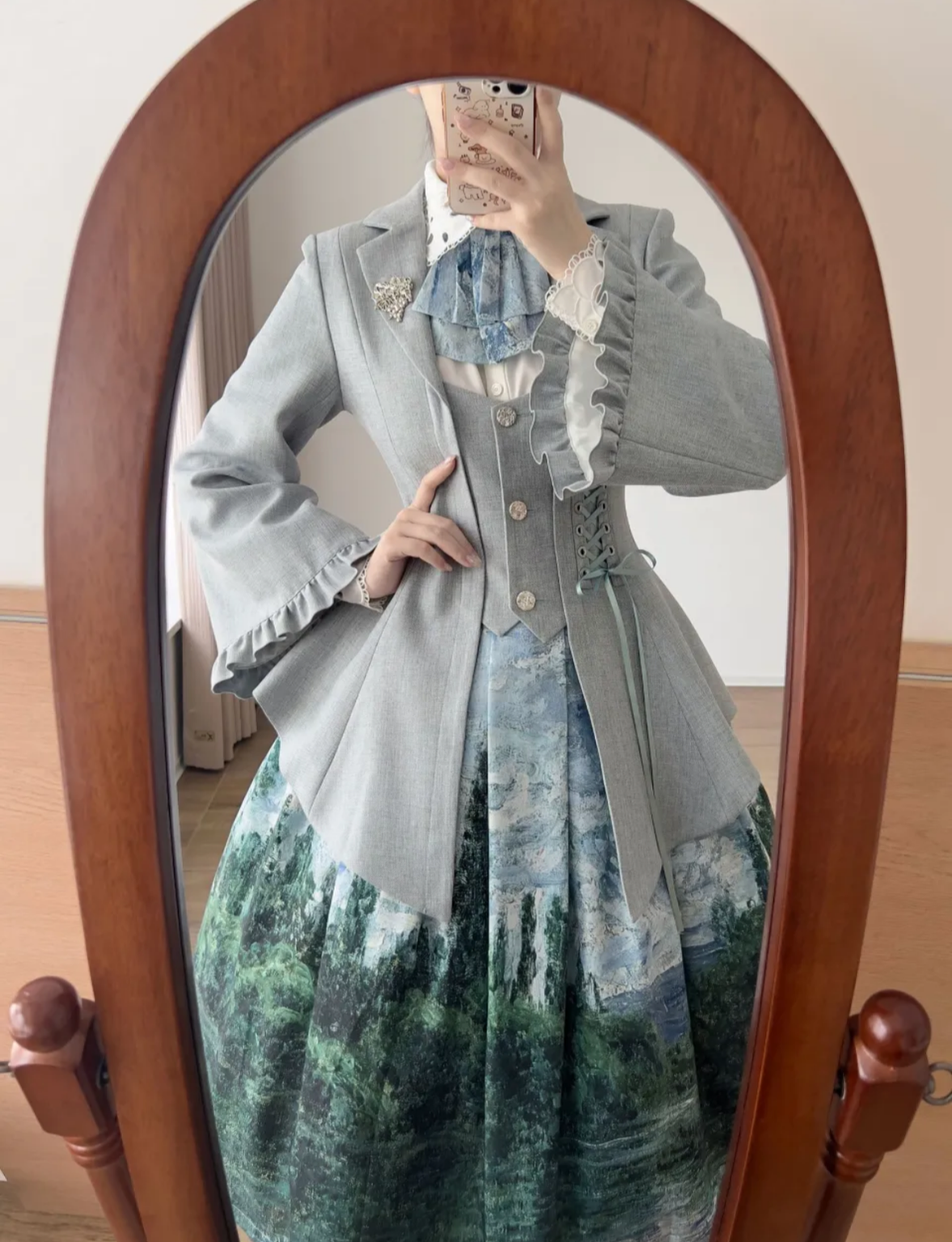 Pemberley Manor - Classic Lolita Slim Fit Coat, Notched Lapel Collar 45971:869961