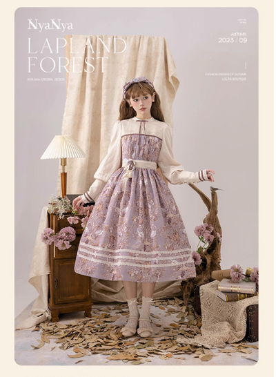 (Buyforme)NyaNya~ Lapland Forest~ Lolita Elegant Vintage Floral JSK OP Dress   
