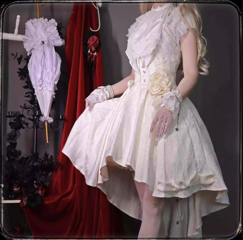(BFM)Strawberry Duck~Gothic Lolita Dress White Lolita JSK 29578:357482