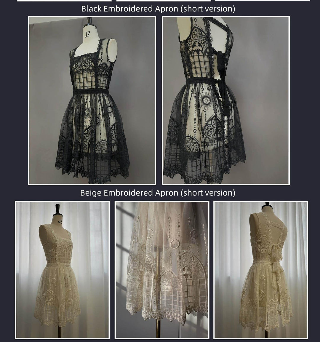 SUSIN~Night Traveler~Classic and Elegant Gothic Dress with Colorful Window Prints   