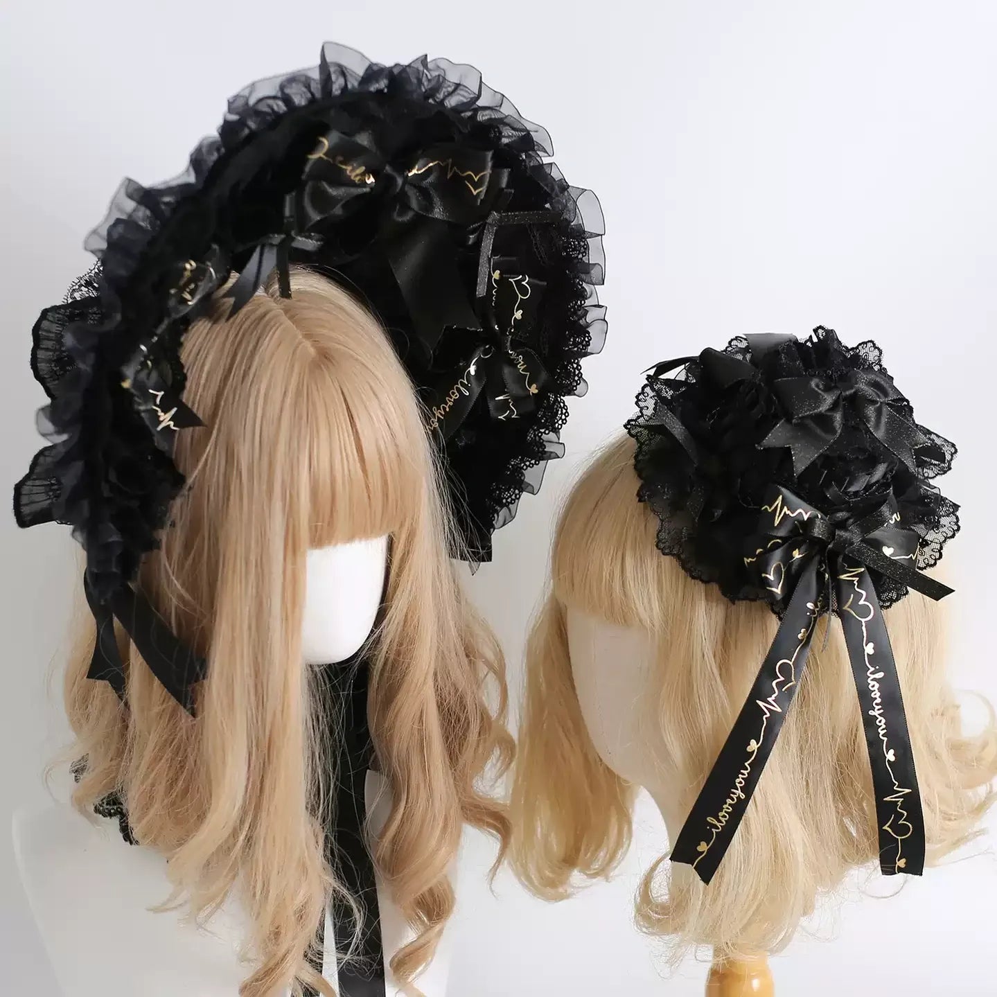 Black-gold Classic Lolita Headpiece, Gold Stamping Accent 45849:865441