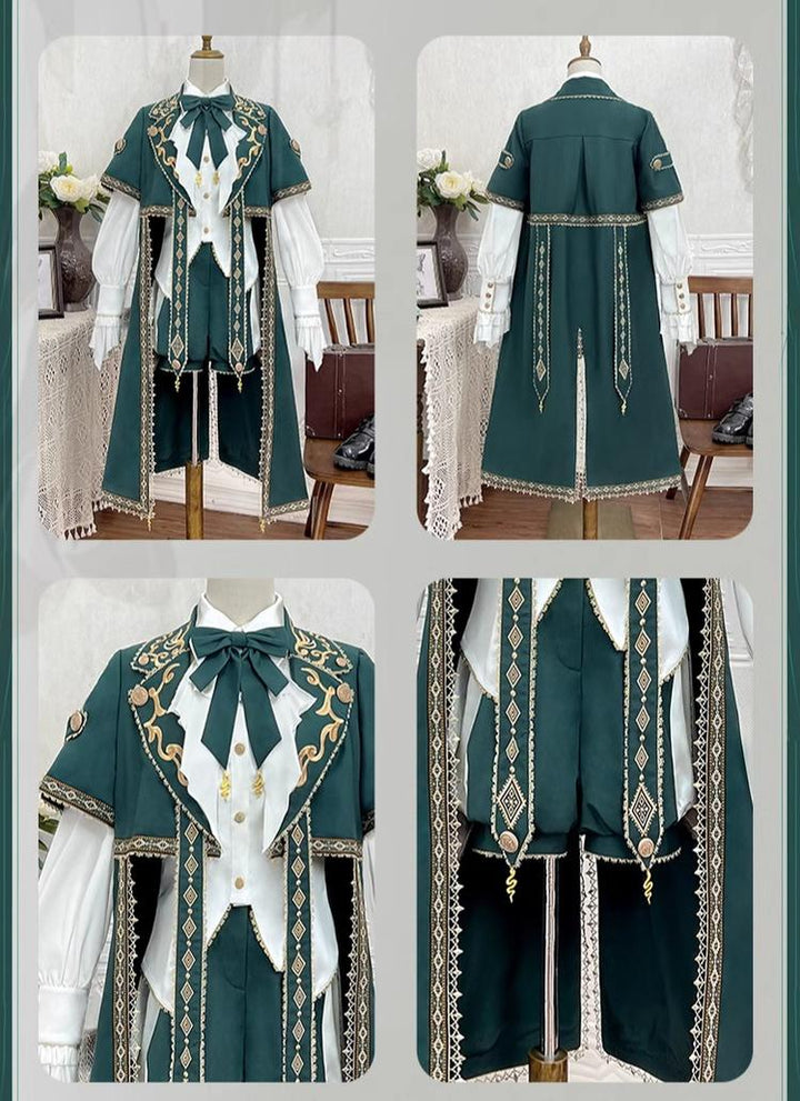 Letters from Unknown Star~Divine Envoy~Ouji Lolita Shorts Suit Military Lolita Coat and Shirt 41838:718192