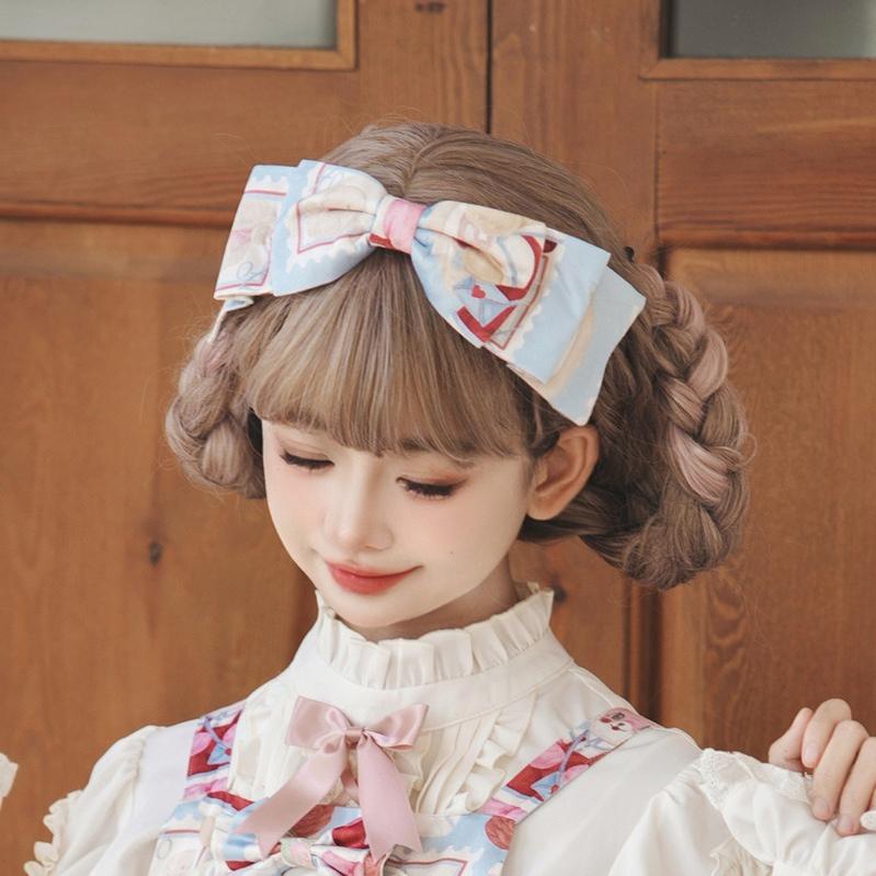 Eieyomi-Sweet Japanese Style Lolita KC Multicolors free size Letter from Showa-light blue 