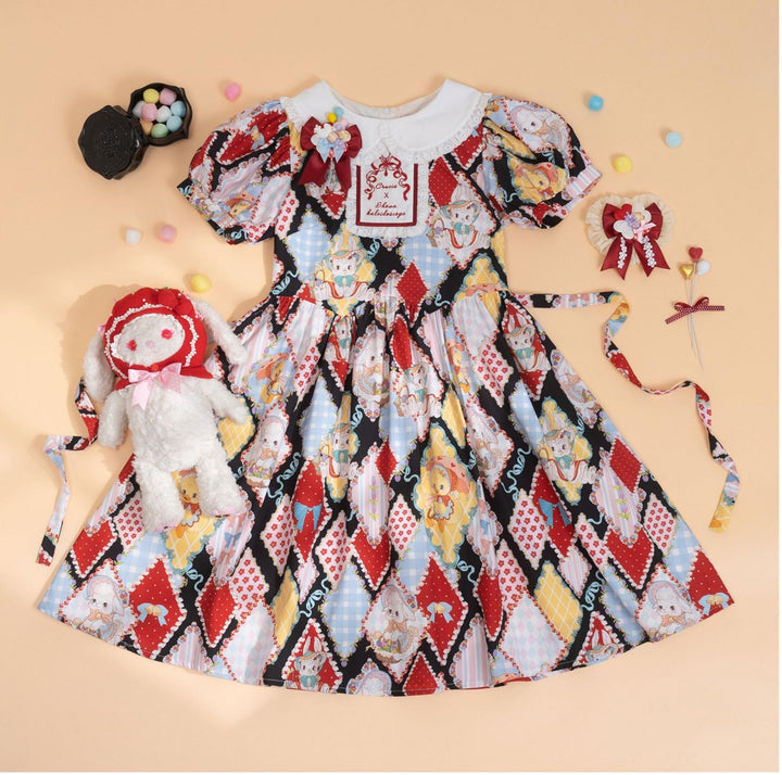 Southern Cross~Showa Kaleidoscope~Sweet Lolita OP SK and JSK with Rabbit Print 42127:727918