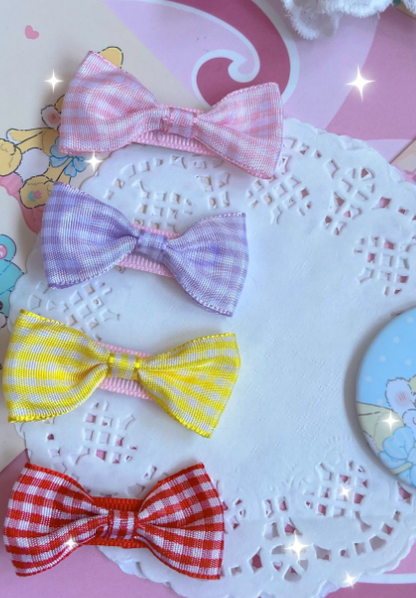 Bear Doll - Airdy - Sweet Lolita Bow Peplum Hair Accessory pink long bows