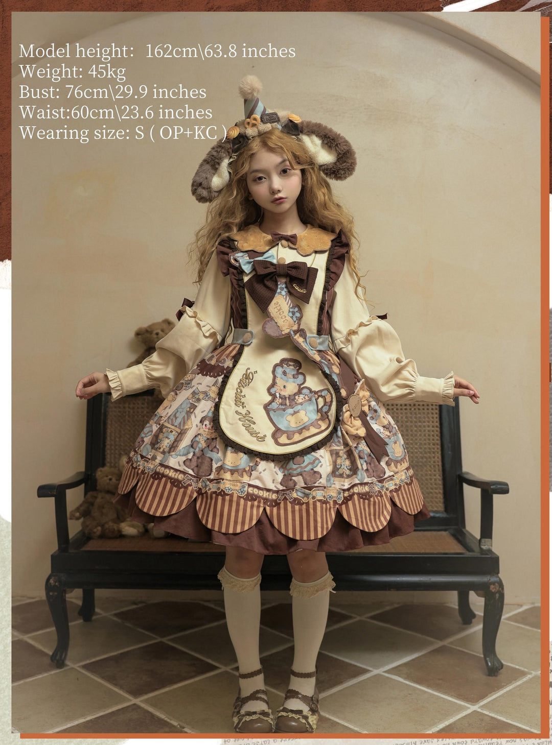 Star Fantasy~Bear Biscuit~Sweet Lolita Dress Winter Lolita OP and Salopette   