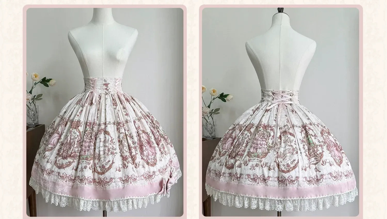 Sleeping Beauty - Doll-like Lolita Printed JSK Dress, Cotton Lining Vest Set (L M S XL) 45691:860260