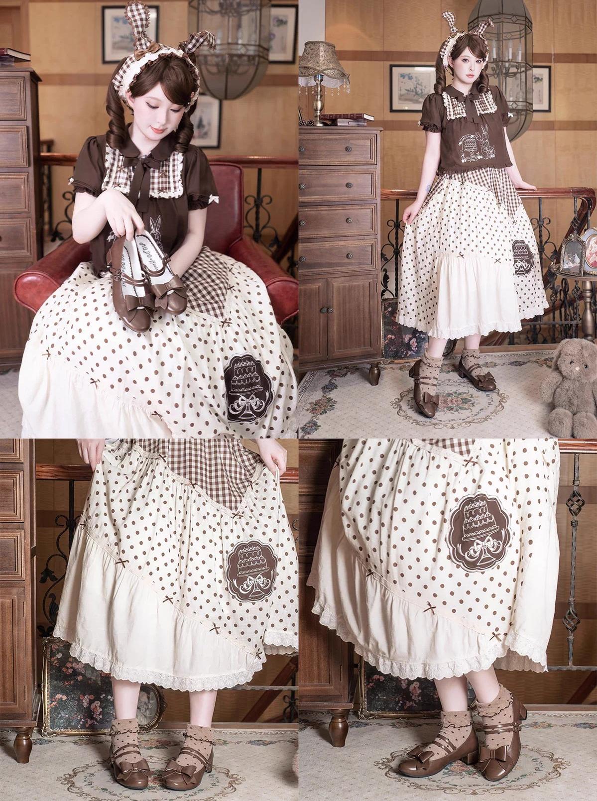 MODO - Apple Candy - Pointed Toe Lolita Shoes, Low Block Heel