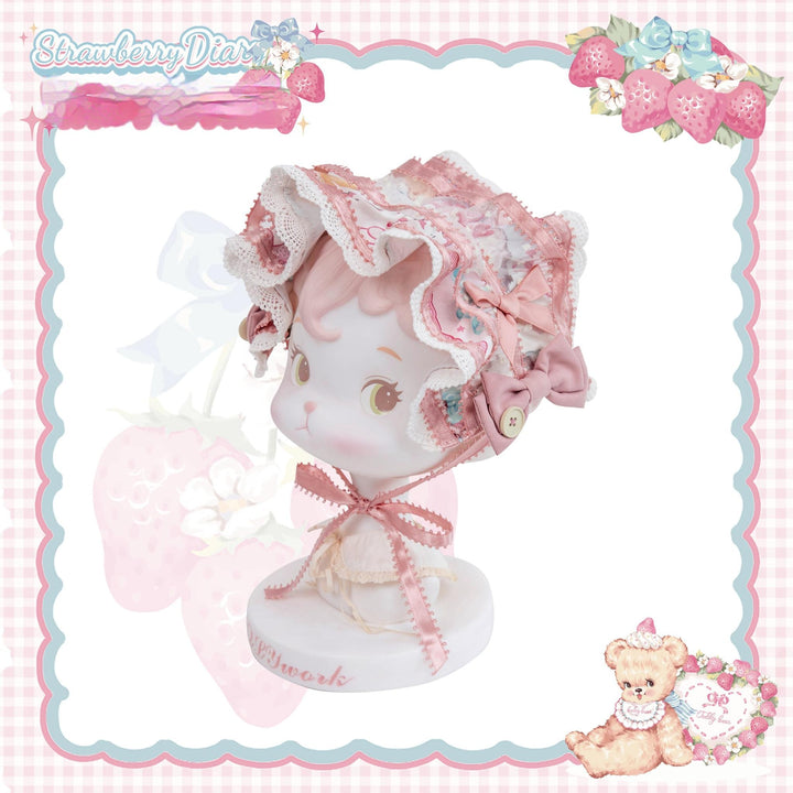 LittlePlum~Showa Strawberry Diary~Sweet Lolita Dress Outfit Printed Showa Era JSK Set (L M S XL) 41644:710366