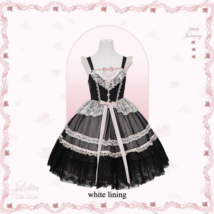 Flower and Pearl Box~Silk Ballet~Wedding Lolita JSK Dress Princess Bridal Dress