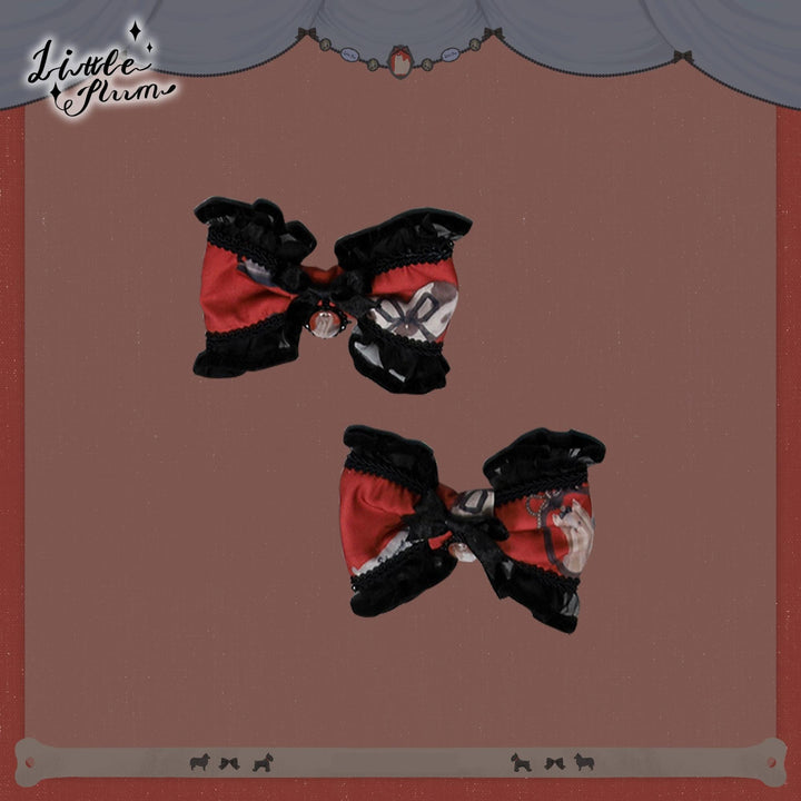 LittlePlum~Telephone Dog~Black Red Classic Lolita Dress Set with OP JSK and Skirt (F L M S) 42068:725555