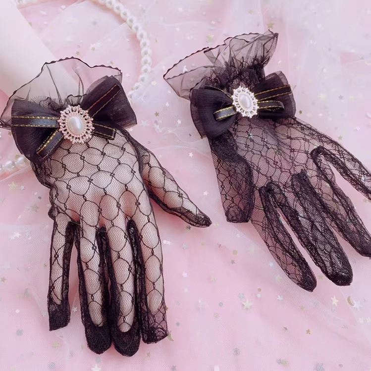 Handmade Lolita Wedding Lace Gloves 44641:817144