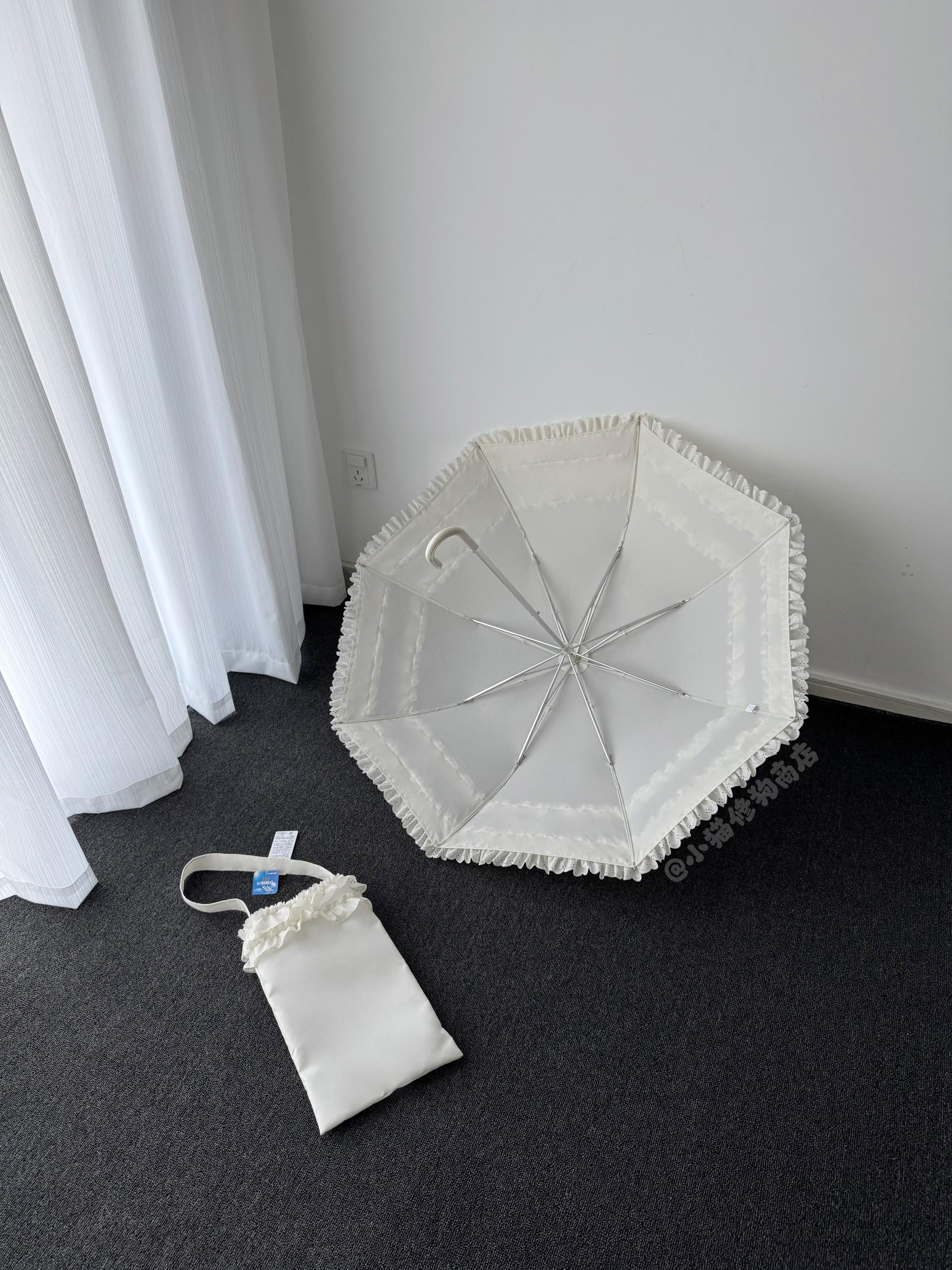 Classic Lolita Foldable Sunscreen Parasol with Ruffles