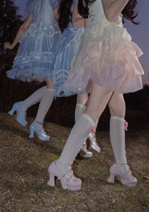 Pure Tea For Dream~Sweet Lolita Platform Pearl Bow Shoes 16296:217856