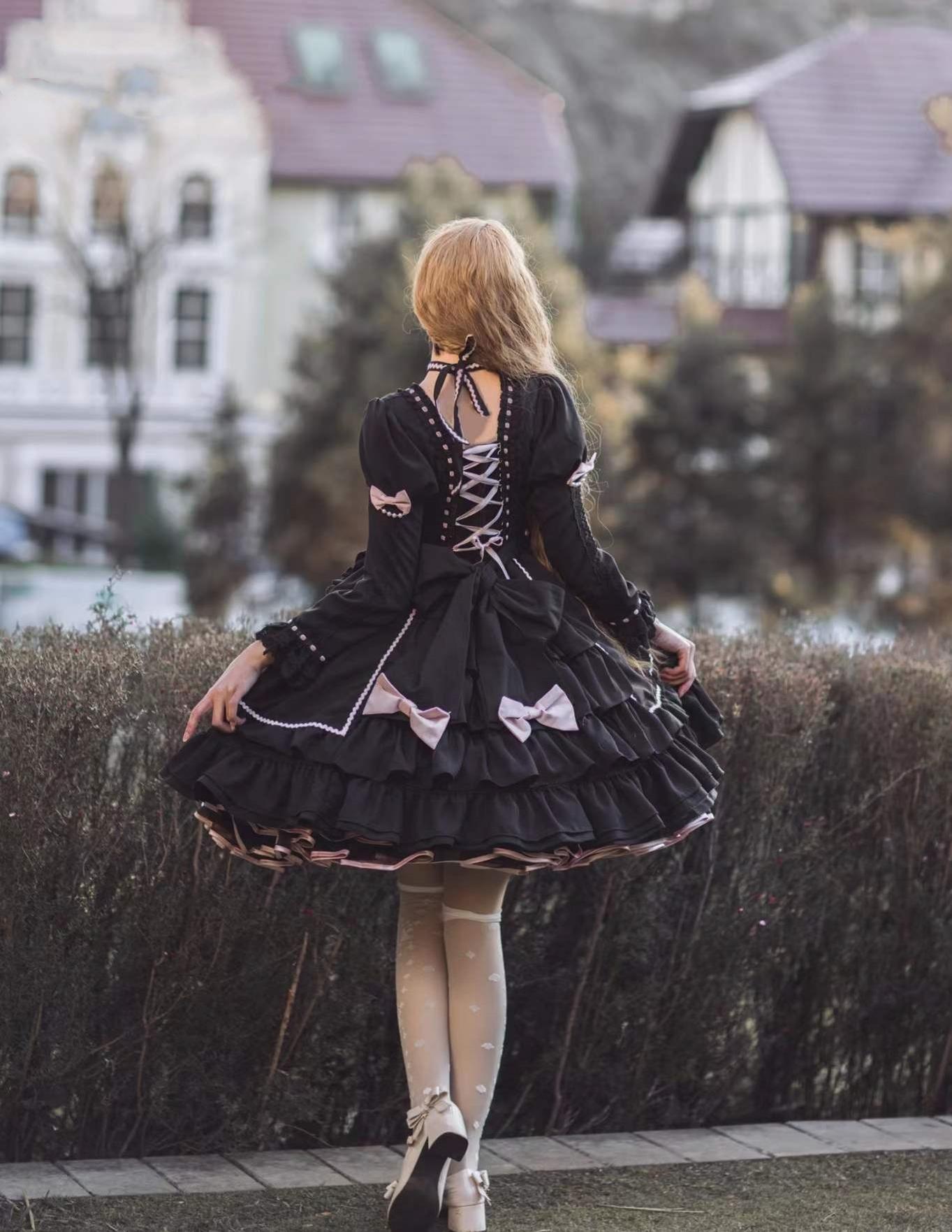 (BFM)Catlow Rabbit~Black Lolita Doll OP/JSK with Adjustable Elasticity 33540:431870