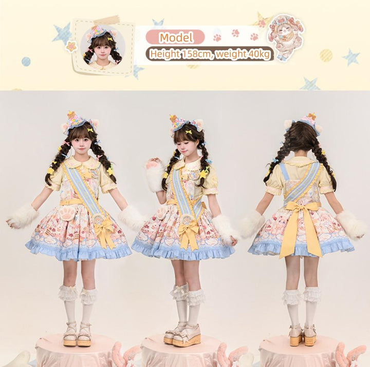 Mewroco~Sweet Lolita Salopette Daily Cute Lolita Dress   